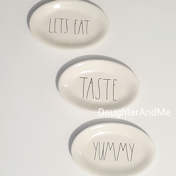 Rae Dunn Other - New! Rae dunn LET'S EAT TASTE YUMMY Oval Plates